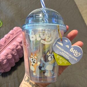Bluey Character Kids Tumbler with Lollipops - Blue